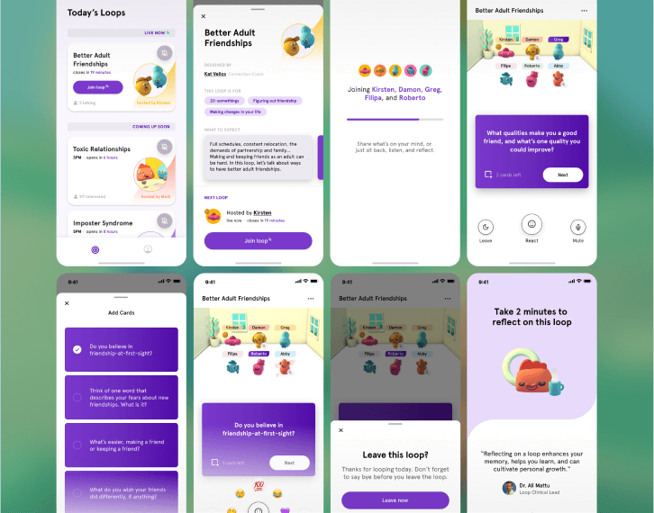 Product design screen grid preview for Loop